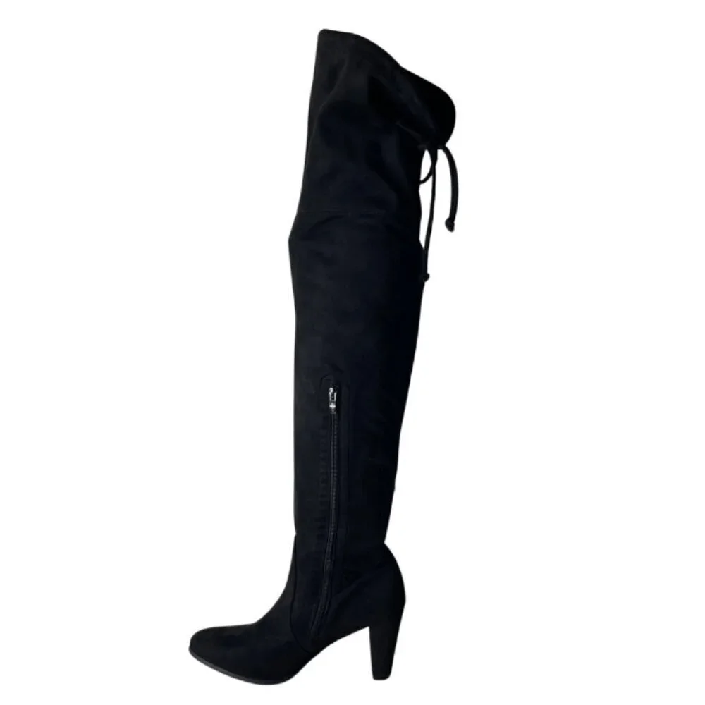 C&M Women's Over-The-Knee Faux Suede Block Heel Dress Boots Witchy Size 10